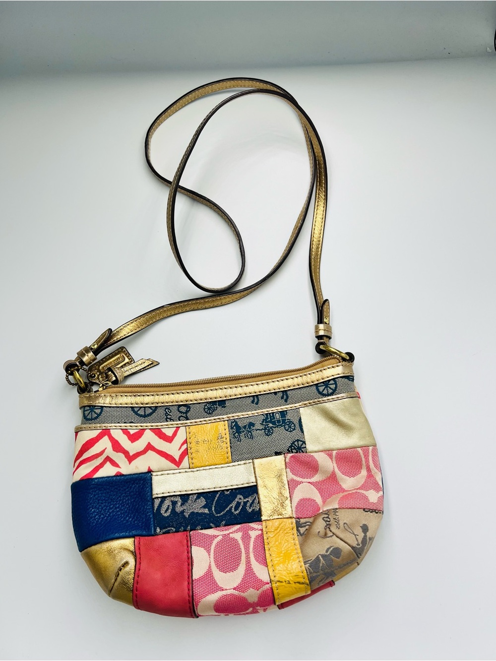 Vintage Coach Patchwork Crossbody Bag